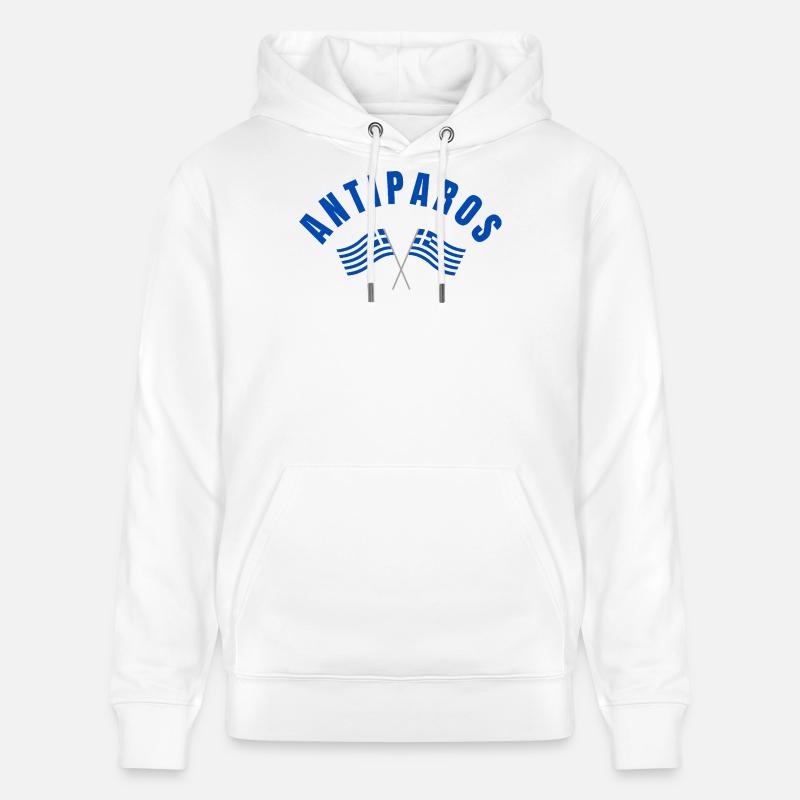 Drapeaux grecs d’Antiparos - Sweat à capuche bio CRUISER Stanley/Stella Unisexe - blanc