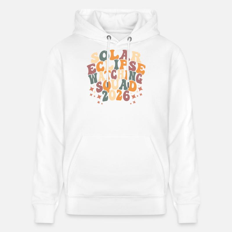 Équipe d’éclipse solaire 2026 - Sweat à capuche bio CRUISER Stanley/Stella Unisexe - blanc