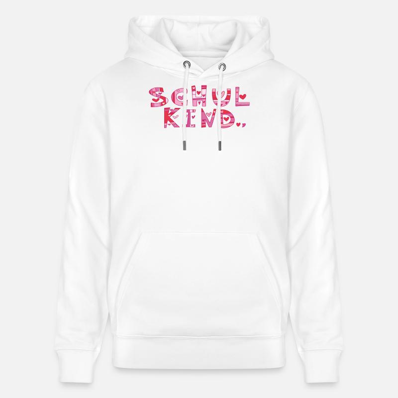 Écolier avec des cœurs - Sweat à capuche bio CRUISER Stanley/Stella Unisexe - blanc