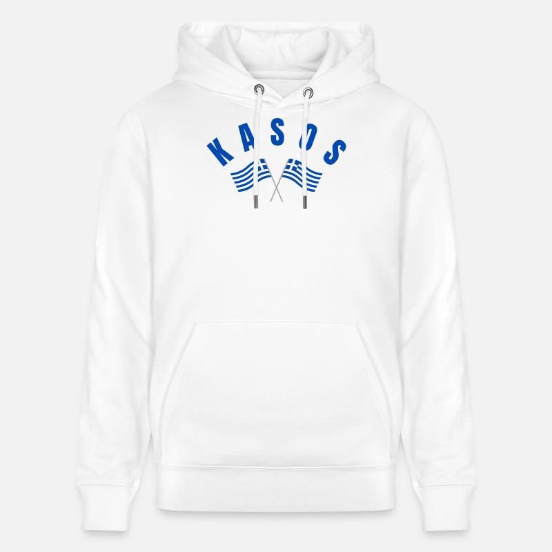 Drapeaux grecs de Kasos croisés - Sweat à capuche bio CRUISER Stanley/Stella Unisexe - blanc