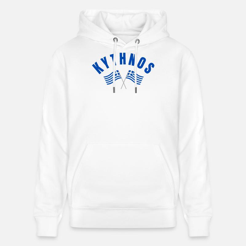 Drapeaux grecs de Kythnos - Sweat à capuche bio CRUISER Stanley/Stella Unisexe - blanc