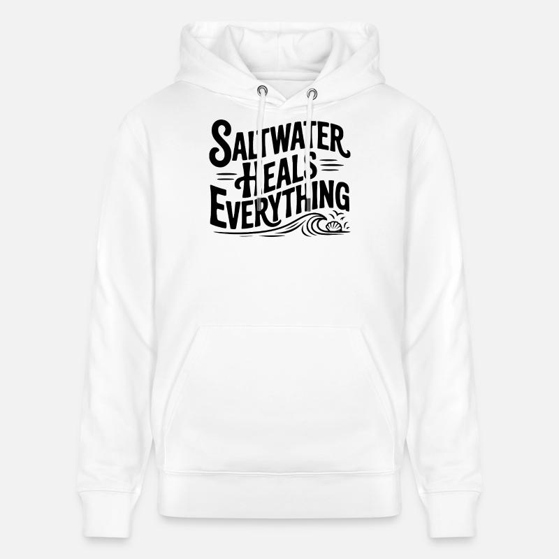 L’eau salée guérit tout - Sweat à capuche bio CRUISER Stanley/Stella Unisexe - blanc