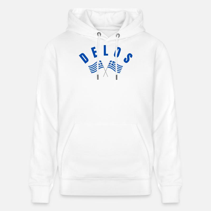 Drapeaux grecs de Delos Traversé - Sweat à capuche bio CRUISER Stanley/Stella Unisexe - blanc