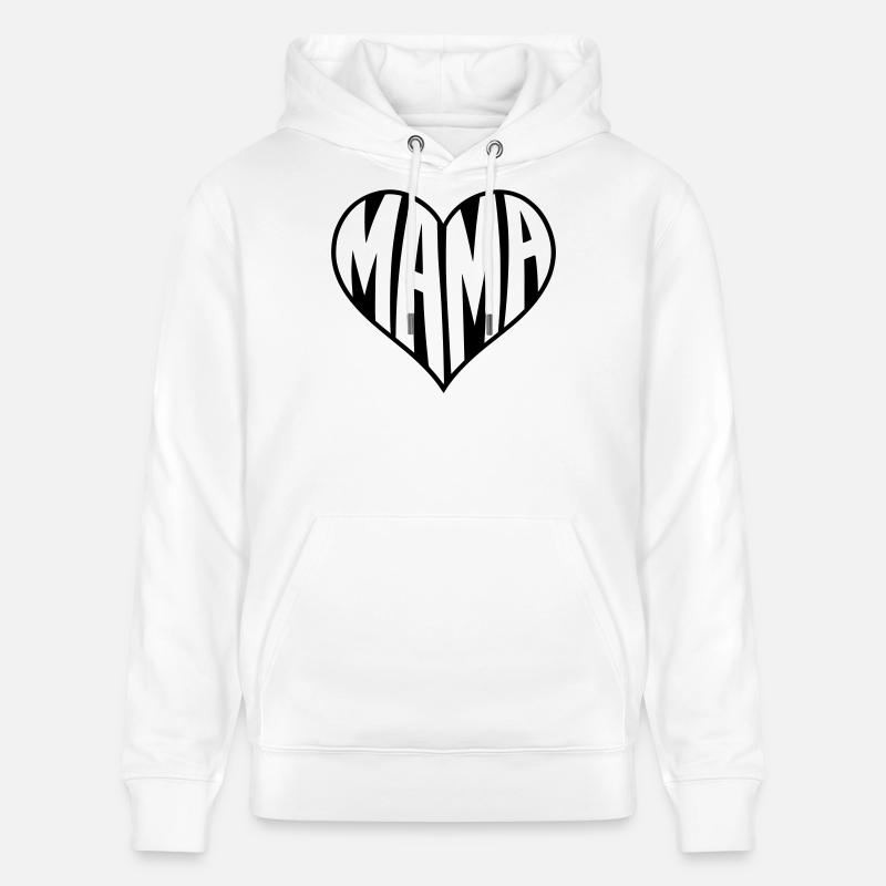 Typographie de Mom Heart - Sweat à capuche bio CRUISER Stanley/Stella Unisexe - blanc