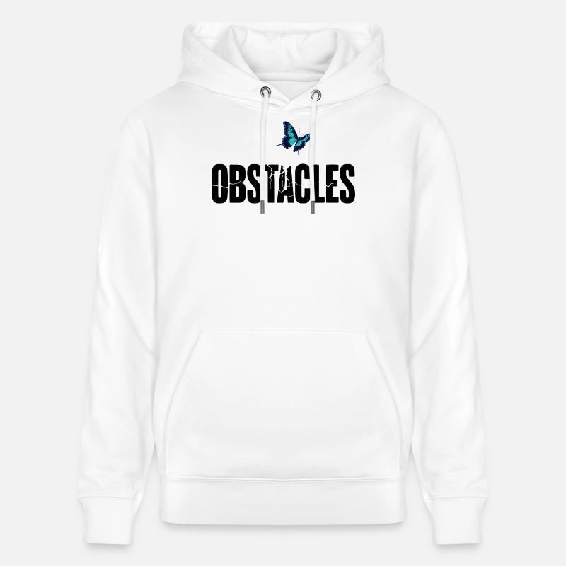 OBSTACLES – Briser les obstacles - Sweat à capuche bio CRUISER Stanley/Stella Unisexe - blanc