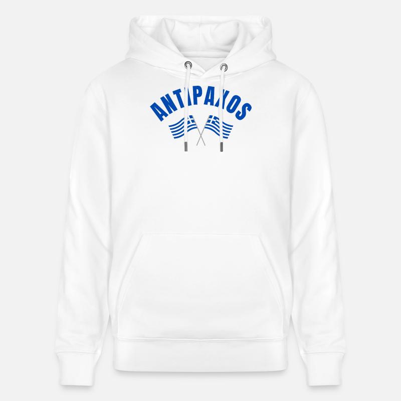 Drapeaux grecs Antipaxos - Sweat à capuche bio CRUISER Stanley/Stella Unisexe - blanc