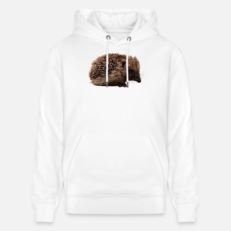 Hérisson dans le style forêt - Sweat à capuche bio CRUISER Stanley/Stella Unisexe - blanc