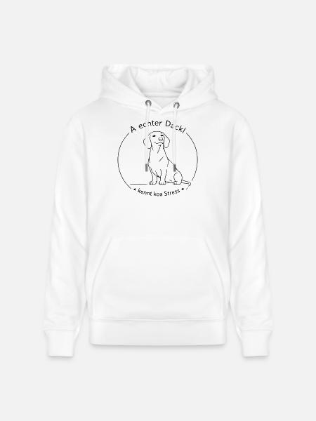 dackel kennt koa stress - Stanley/Stella Unisex Bio-Hoodie CRUISER - Weiß