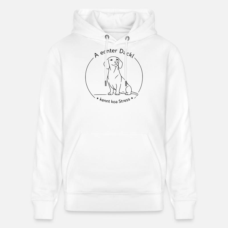 dackel kennt koa stress - Stanley/Stella Unisex Bio-Hoodie CRUISER  - Weiß
