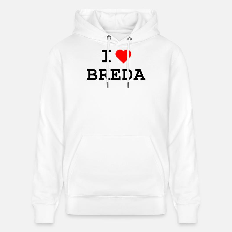 J’aime Breda - Ich liebe Breda - Sweat à capuche bio CRUISER Stanley/Stella Unisexe - blanc