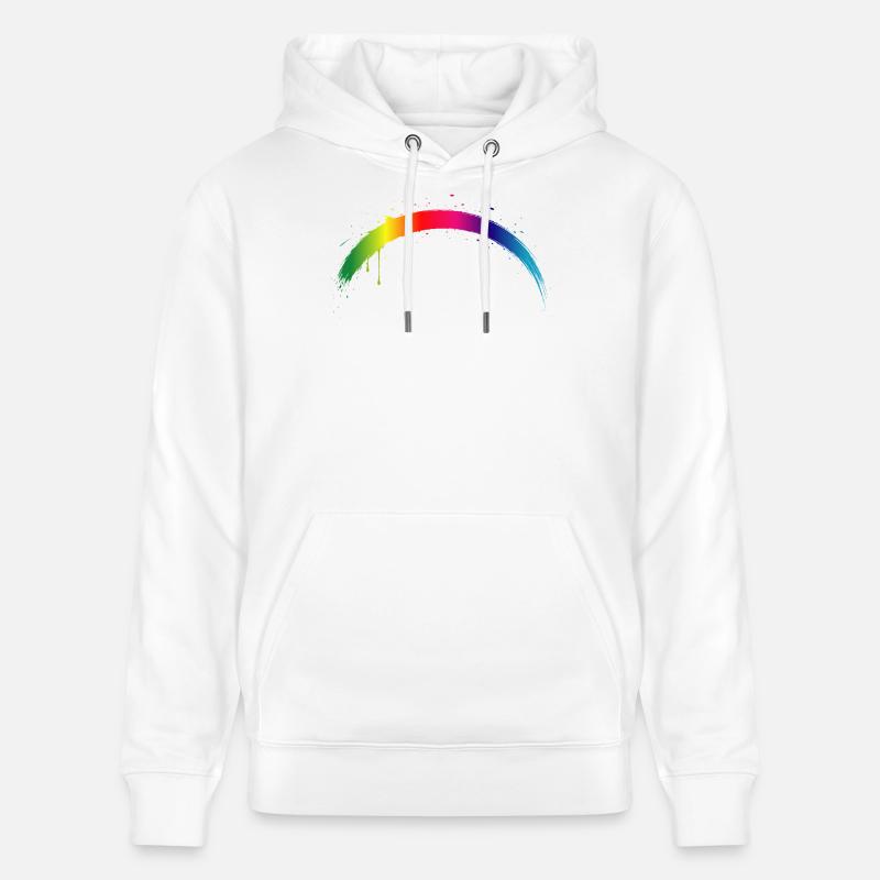 Regenbogen Bogen Farbverlauf Splash Kunst - Stanley/Stella Unisex Bio-Hoodie CRUISER  - Weiß