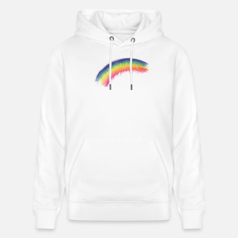 Regenbogen Pinselbogen - Stanley/Stella Unisex Bio-Hoodie CRUISER  - Weiß