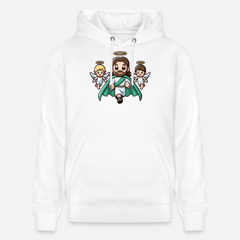 Religion de l’Ange Jésus mignon - Sweat à capuche bio CRUISER Stanley/Stella Unisexe - blanc