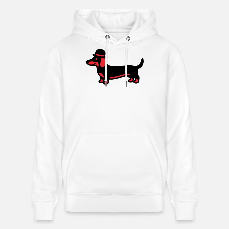 Monsieur au chapeau teckel cool - Sweat à capuche bio CRUISER Stanley/Stella Unisexe - blanc
