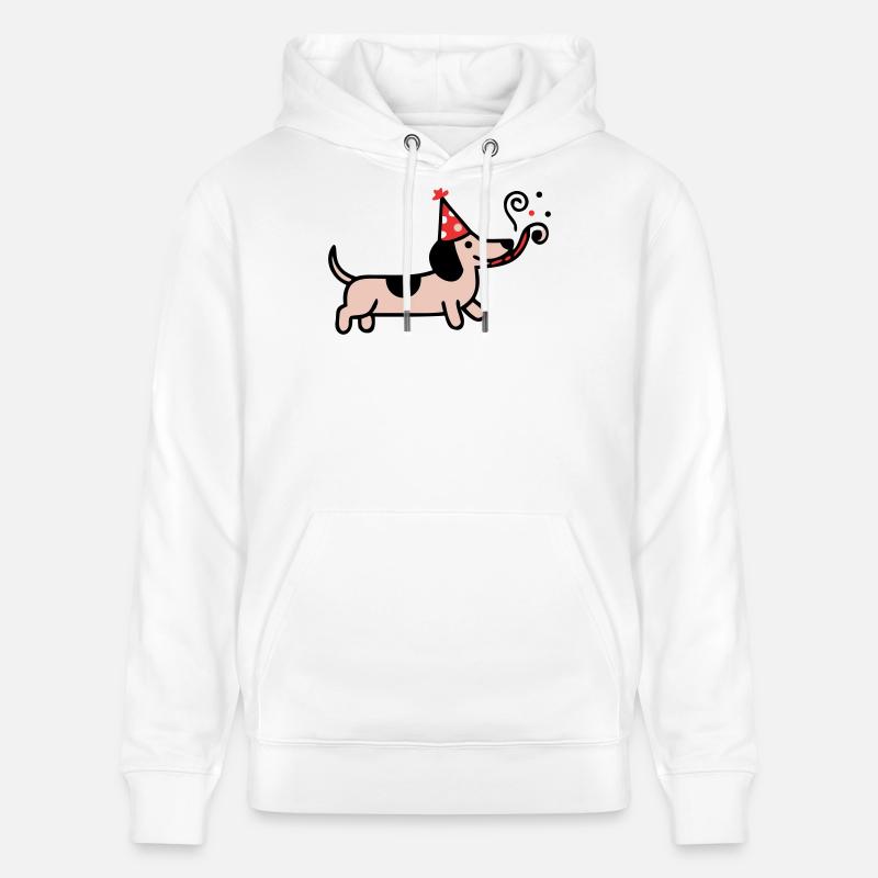 Fête Teckel Chien d’anniversaire - Sweat à capuche bio CRUISER Stanley/Stella Unisexe - blanc