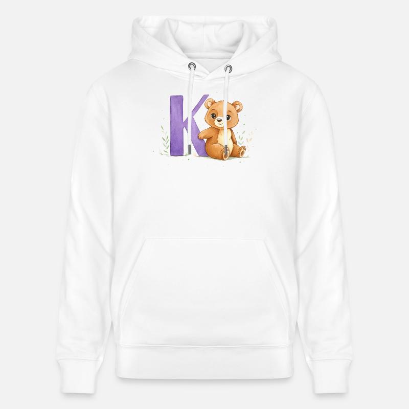 Ours aquarelle avec la lettre K - Sweat à capuche bio CRUISER Stanley/Stella Unisexe - blanc