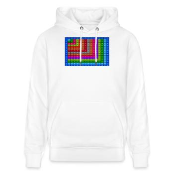 Table de multiplication colorée numérotée 15x15 - Sweat à capuche bio CRUISER Stanley/Stella Unisexe - blanc - Devant - Alina (178cm) & Michal (187cm)