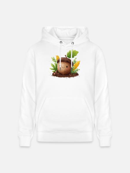 Herbstlicher Eichelfreund Niedlich - Stanley/Stella Unisex Bio-Hoodie CRUISER  - Weiß
