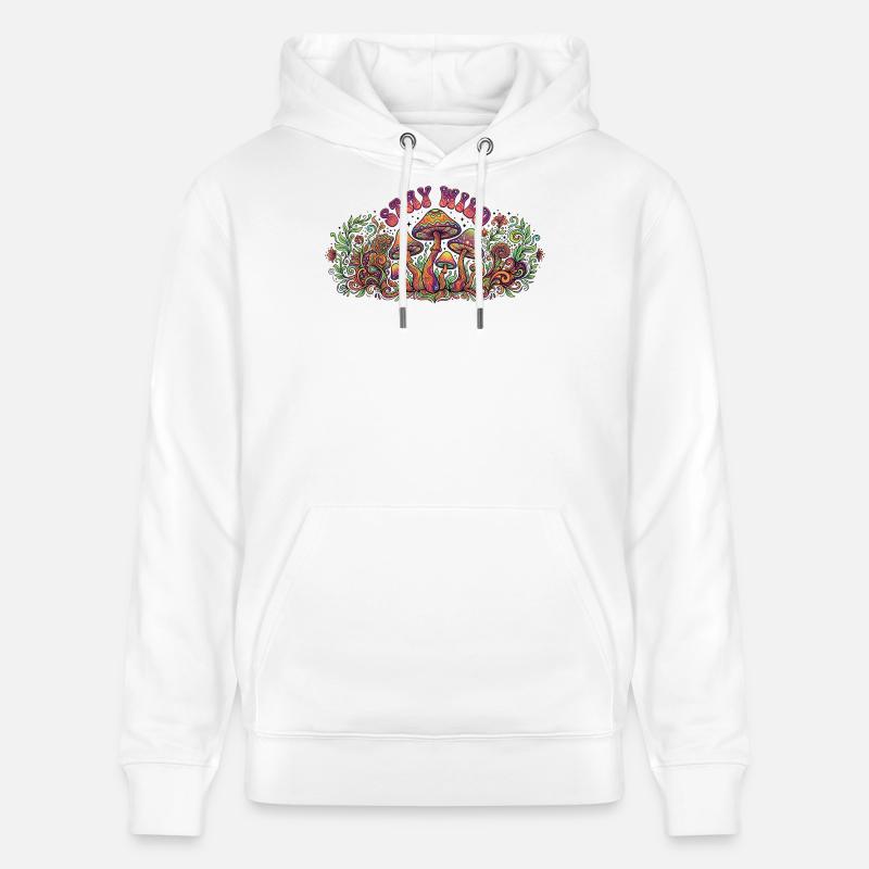 Champignons Stay Wild - Sweat à capuche bio CRUISER Stanley/Stella Unisexe - blanc