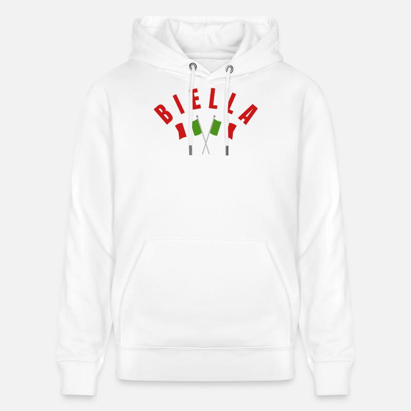 Drapeaux italiens de Biella - Sweat à capuche bio CRUISER Stanley/Stella Unisexe - blanc