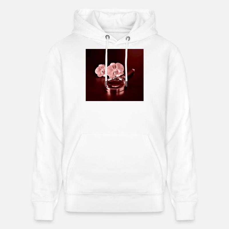 Fleurs d’orchidée et loupe - Sweat à capuche bio CRUISER Stanley/Stella Unisexe - blanc