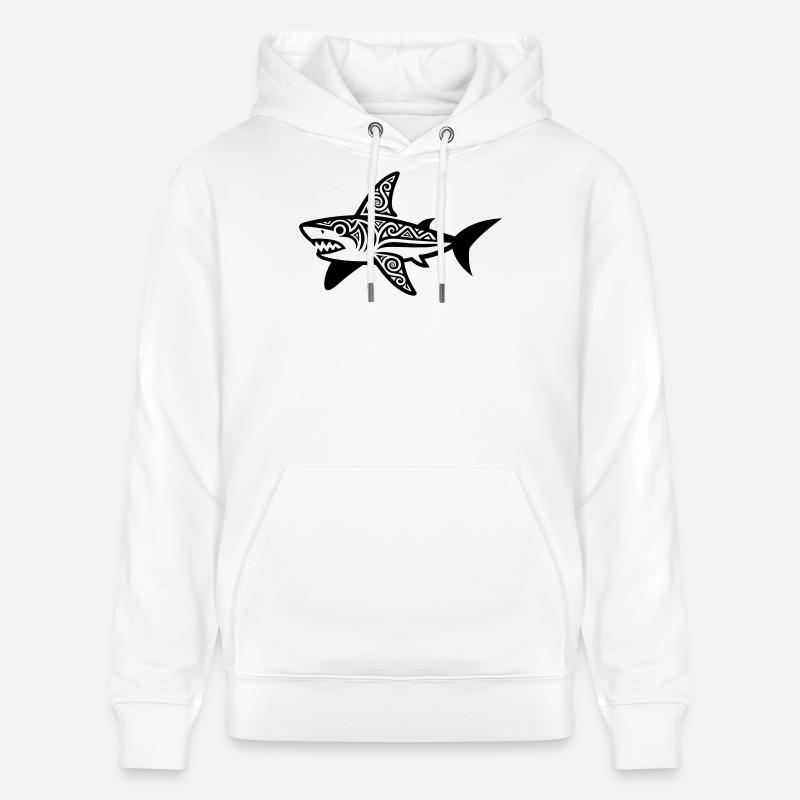 Requin maori - Sweat à capuche bio CRUISER Stanley/Stella Unisexe - blanc