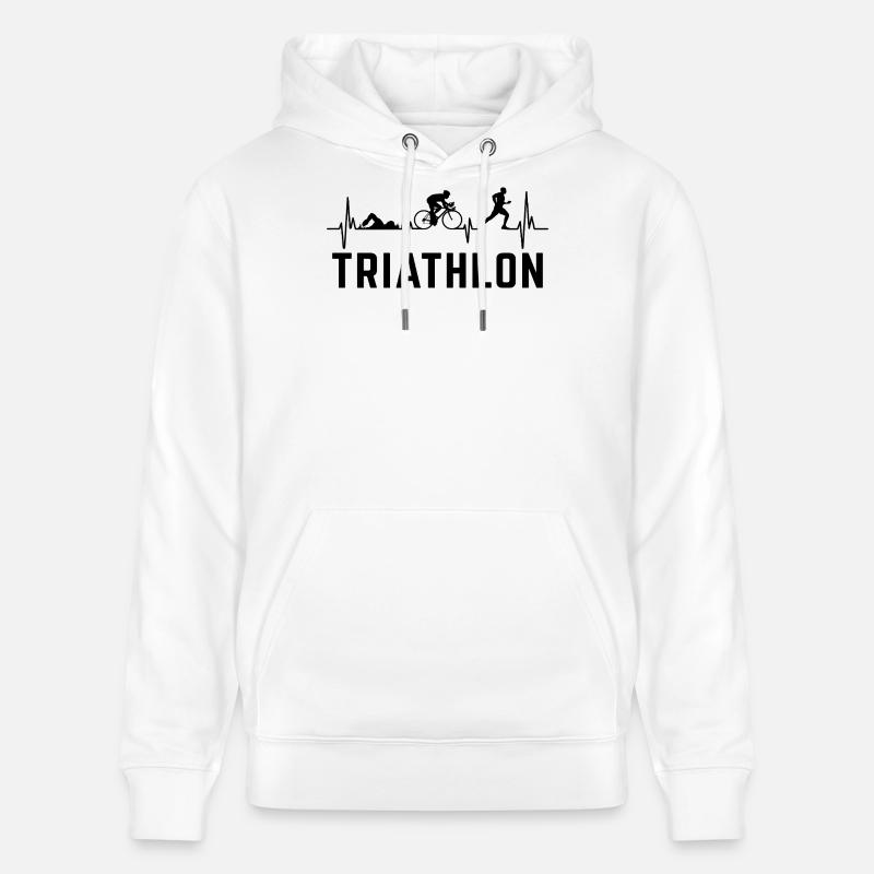 triathlete battement de coeur triathlon - Sweat à capuche bio CRUISER Stanley/Stella Unisexe - blanc