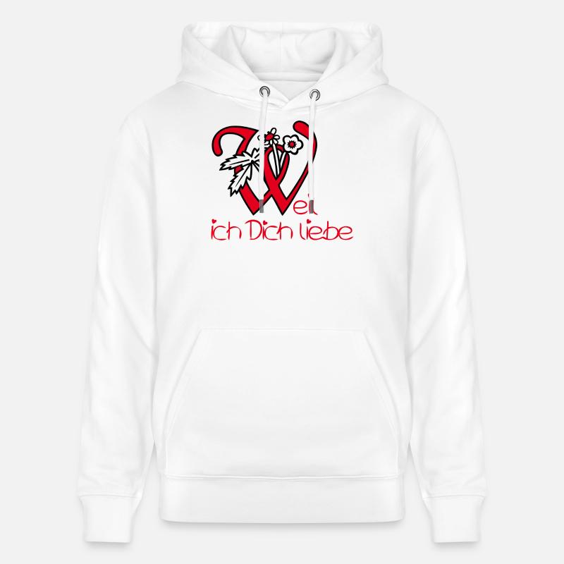 Parce que je t’aime - Sweat à capuche bio CRUISER Stanley/Stella Unisexe - blanc