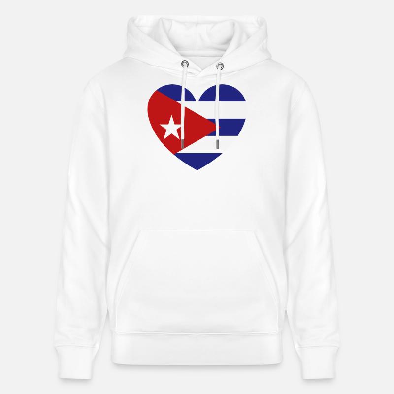 Drapeau du Cœur de Cuba - Sweat à capuche bio CRUISER Stanley/Stella Unisexe - blanc