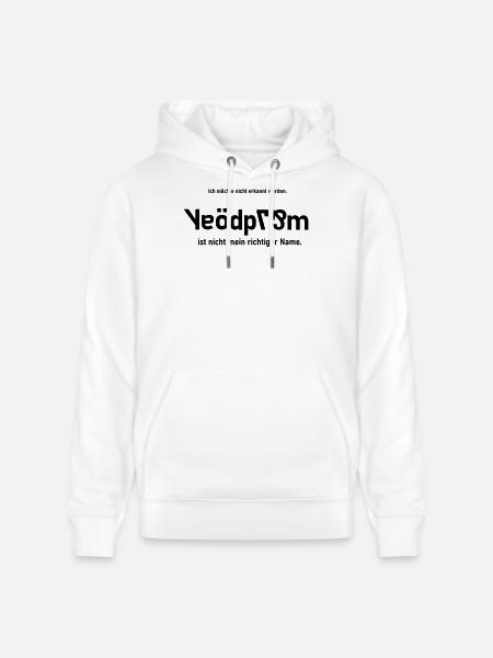 nicht mein richtiger Name - Stanley/Stella Unisex Bio-Hoodie CRUISER  - Weiß
