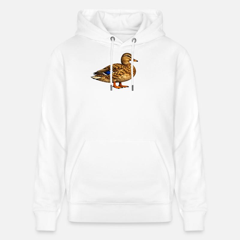 Canard colvert - Sweat à capuche bio CRUISER Stanley/Stella Unisexe - blanc