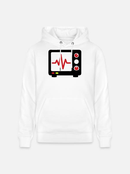 ECG Monitor Heartbeat Medicine - Stanley/Stella CRUISER Unisex Organic Hoodie - white