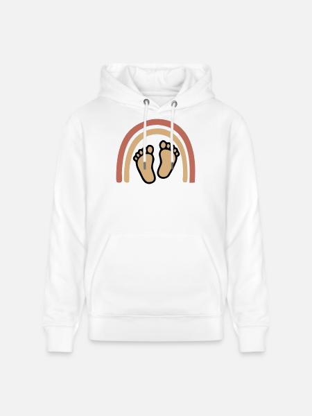 Baby Feet Rainbow Boho - Stanley/Stella CRUISER Unisex Organic Hoodie - white