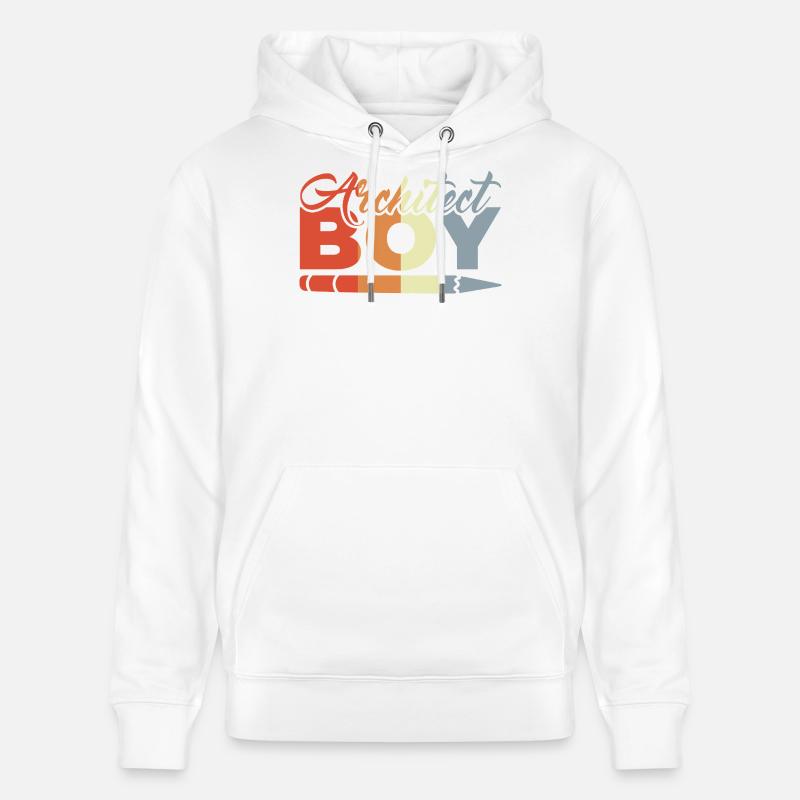 Architecte drôle - Sweat à capuche bio CRUISER Stanley/Stella Unisexe - blanc