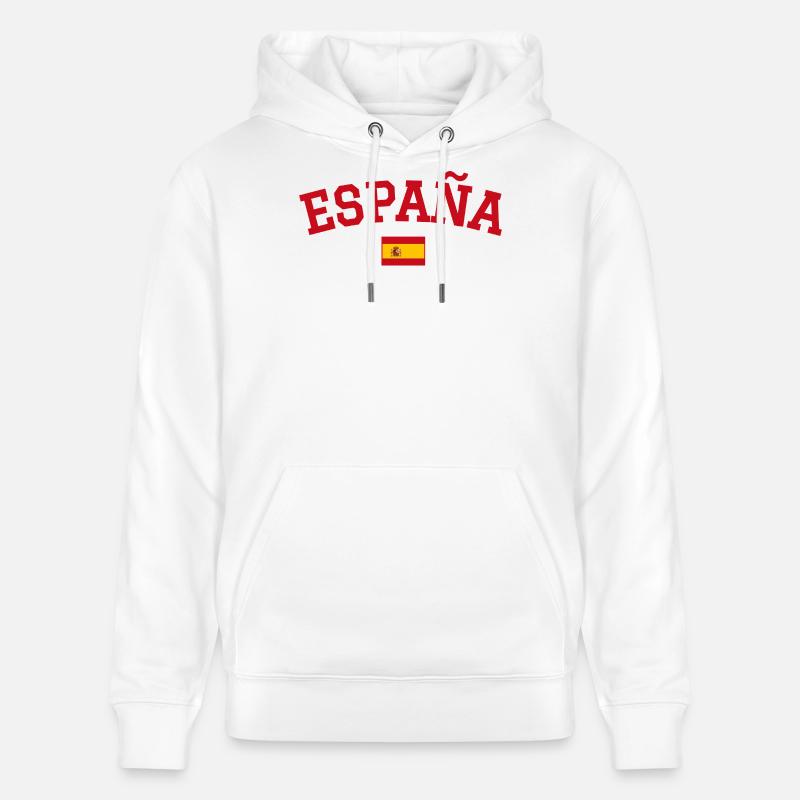 Drapeau espagnol : dessin rouge - Sweat à capuche bio CRUISER Stanley/Stella Unisexe - blanc