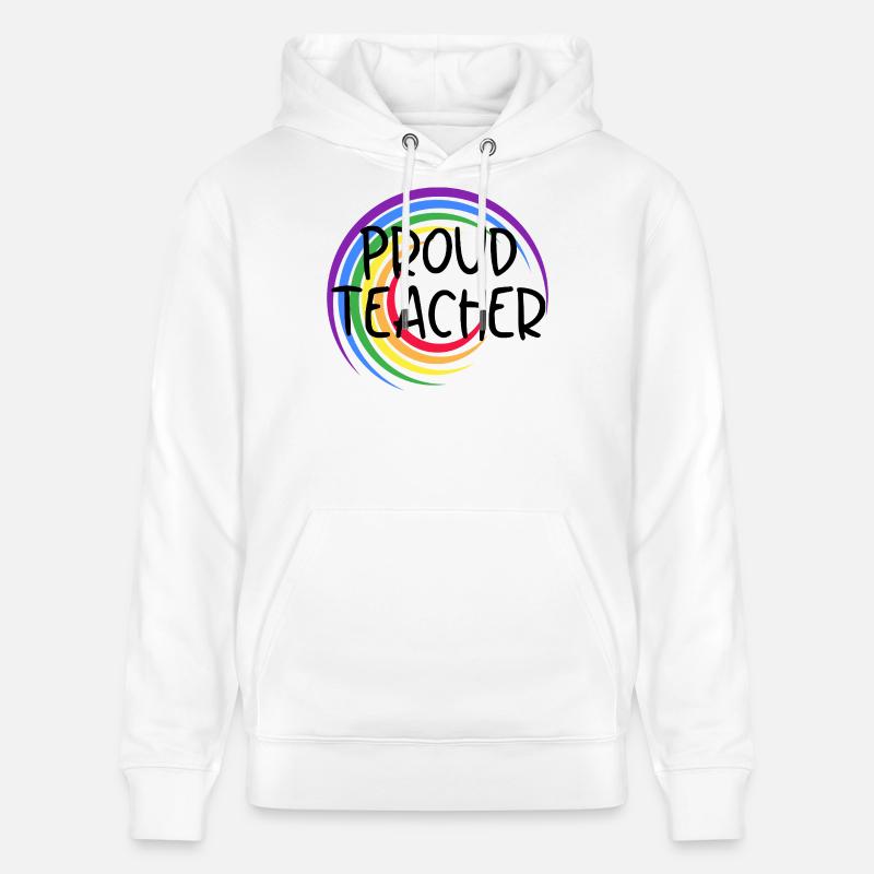 Stolzer Lehrer LGBTQ Pride Regenbogendesign - Stanley/Stella Unisex Bio-Hoodie CRUISER  - Weiß