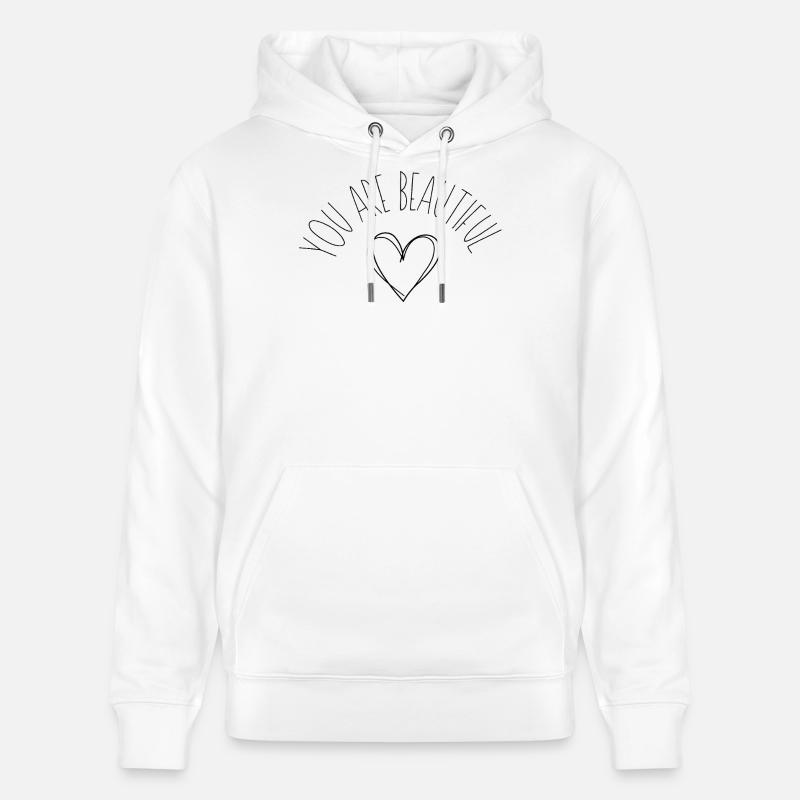 Silhouette des lignes de cœur - Sweat à capuche bio CRUISER Stanley/Stella Unisexe - blanc