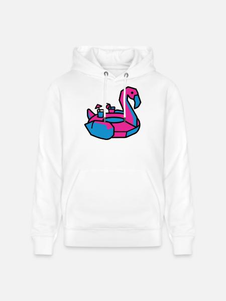 Flamingo Schwimmtier Pool Party - Stanley/Stella Unisex Bio-Hoodie CRUISER  - Weiß