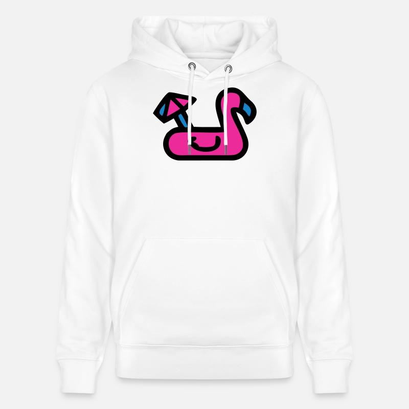 Flamingo Luftmatratze Retro - Stanley/Stella Unisex Bio-Hoodie CRUISER - Weiß