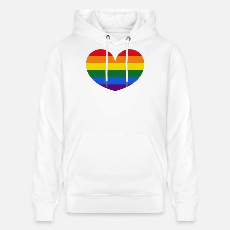 Drapeau gay - Sweat à capuche bio CRUISER Stanley/Stella Unisexe - blanc