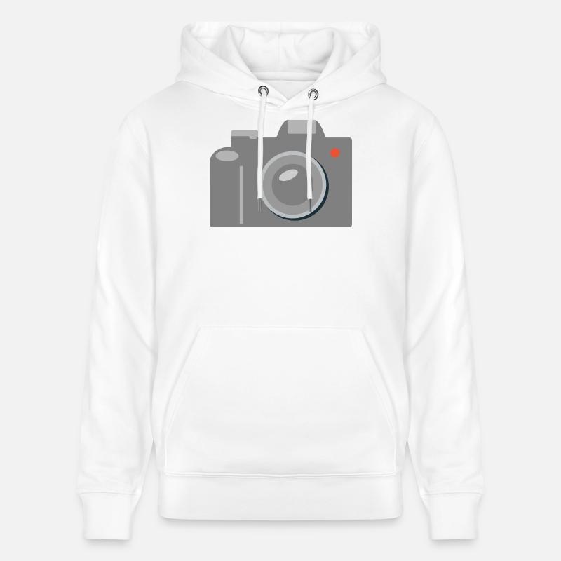 Icône de caméra Gris graphique - Sweat à capuche bio CRUISER Stanley/Stella Unisexe - blanc