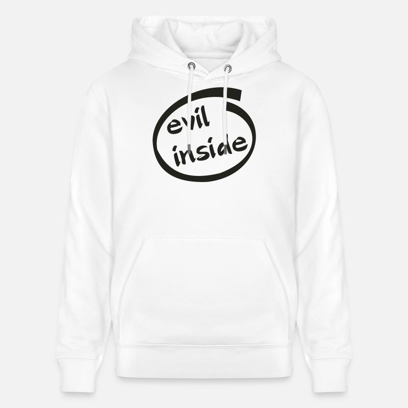 Evil Inside Ring Graphic - Stanley/Stella CRUISER Unisex Organic Hoodie - white