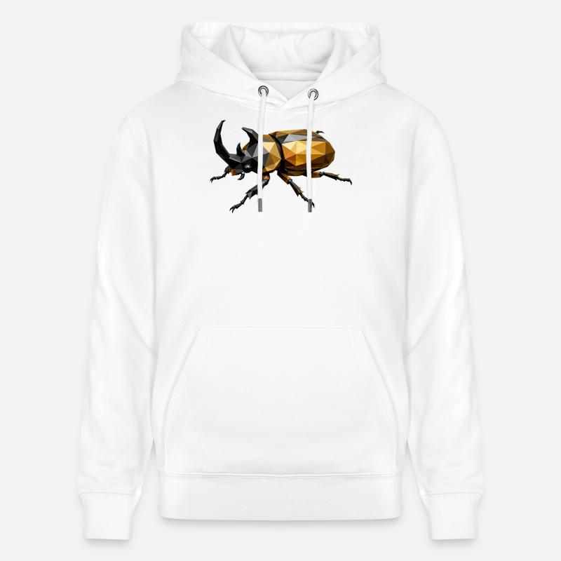 Scarabée géométrique dorée - Sweat à capuche bio CRUISER Stanley/Stella Unisexe - blanc