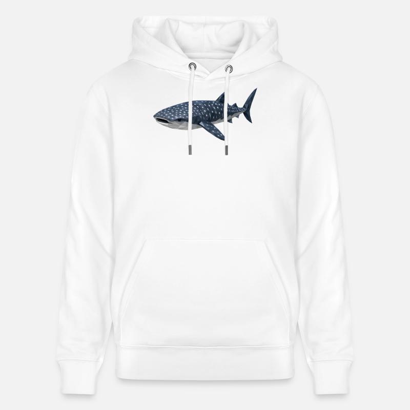 Requin-baleine polygonal – Art géométrique - Sweat à capuche bio CRUISER Stanley/Stella Unisexe - blanc