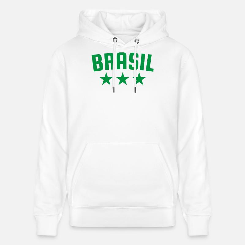 Brésil 3 étoiles Design Green - Sweat à capuche bio CRUISER Stanley/Stella Unisexe - blanc