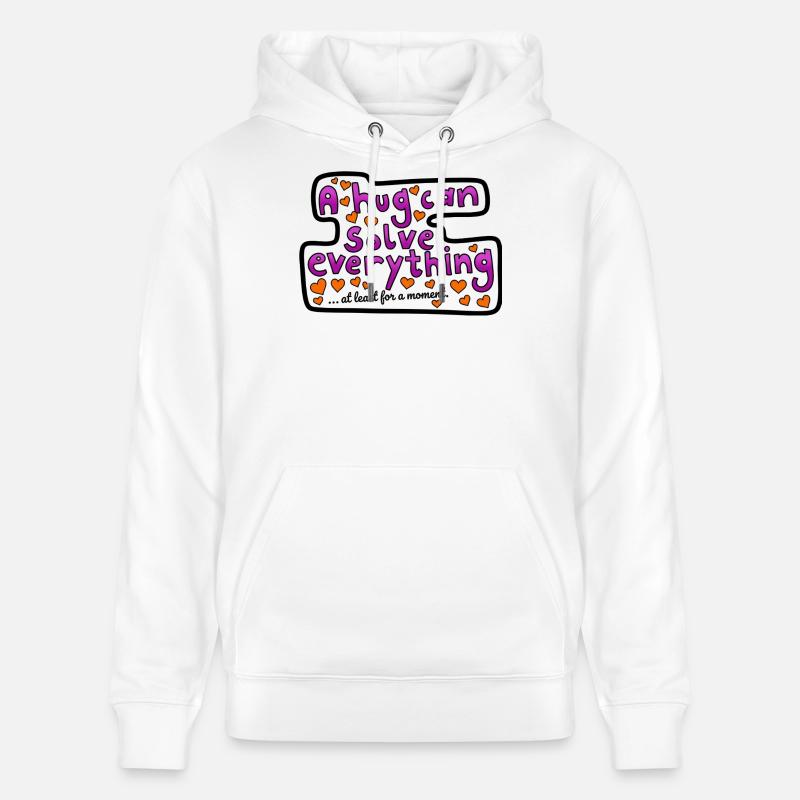 A hug can help - Stanley/Stella CRUISER Unisex Organic Hoodie - white