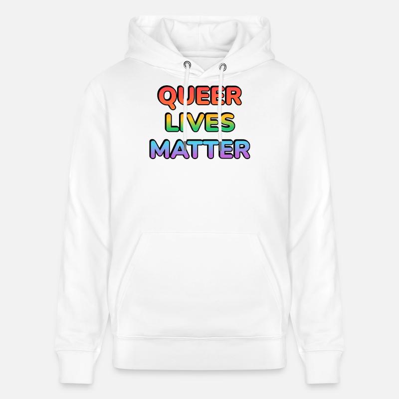 Queer Lives Matter Regenbogen - Stanley/Stella Unisex Bio-Hoodie CRUISER  - Weiß