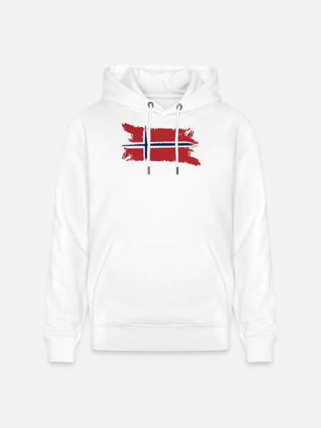 Norwegen Fahne Skandinavien - Stanley/Stella Unisex Bio-Hoodie CRUISER  - Weiß