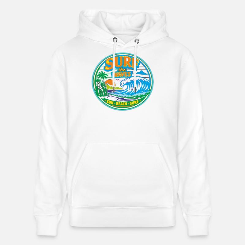 Soleil-Plage-Surf - Sweat à capuche bio CRUISER Stanley/Stella Unisexe - blanc