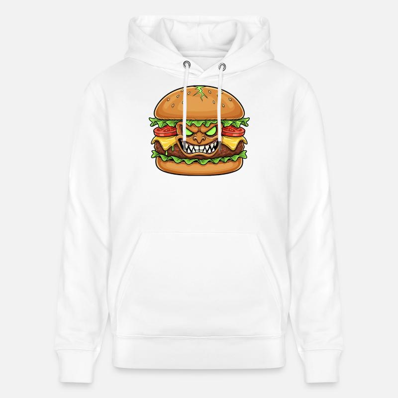 Grimmiger Burgerdämon Cartoon - Stanley/Stella Unisex Bio-Hoodie CRUISER - Weiß